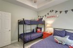 Downstairs bunk room is perfect for small and big kids alike